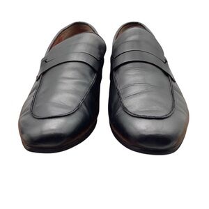 Perry Ellis Black Leather Men's Slip-On‎ Loafers 10.5M